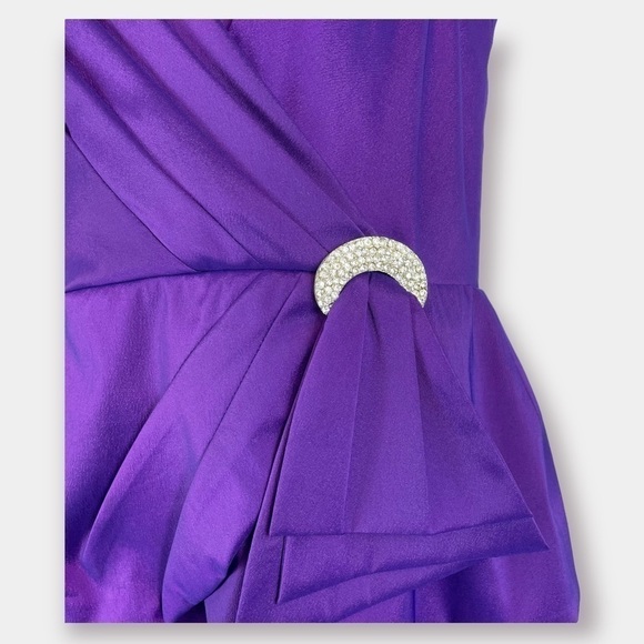 Alex Evening Formal Long Gown Dress Purple Eggplant Size 12 - Picture 3 of 10